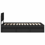 Sengestamme Med Hodegjerde Svart 100 X 200 Cm Massiv Furu