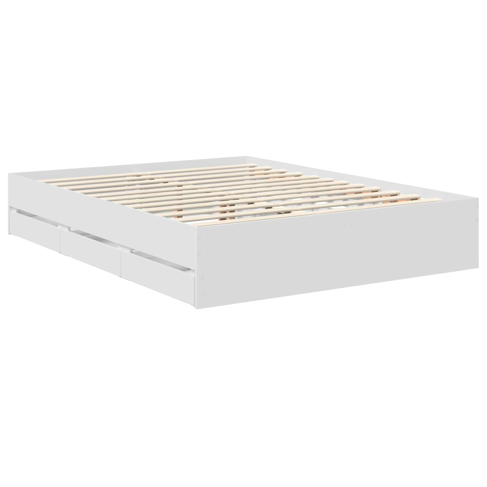 Sengestamme Med Skuff Med Lagring Hvit 150 X 200 Cm Ingeniørtre