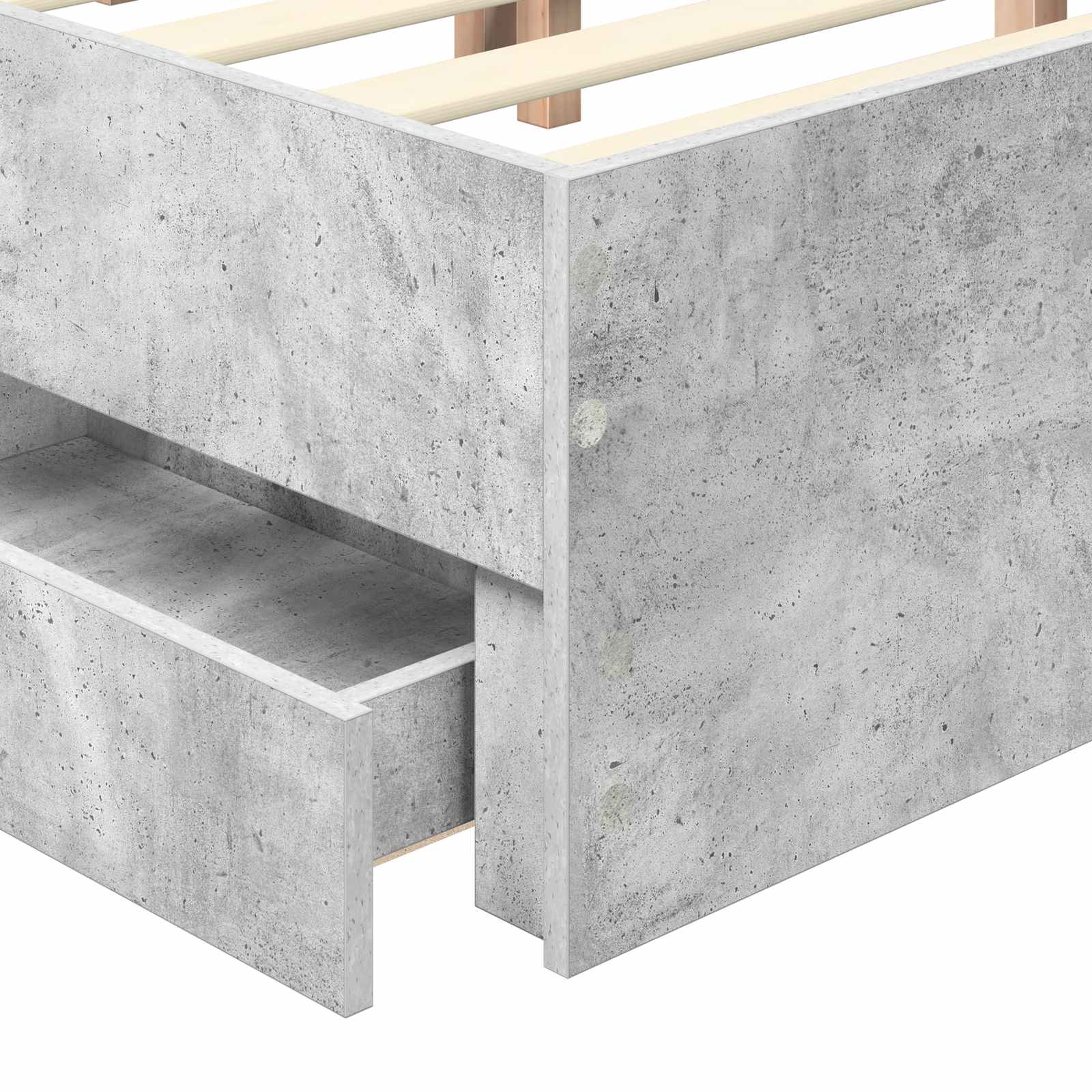 Sengestamme Med Skuff Betonggrå 150 X 200 Cm Ingeniørtre