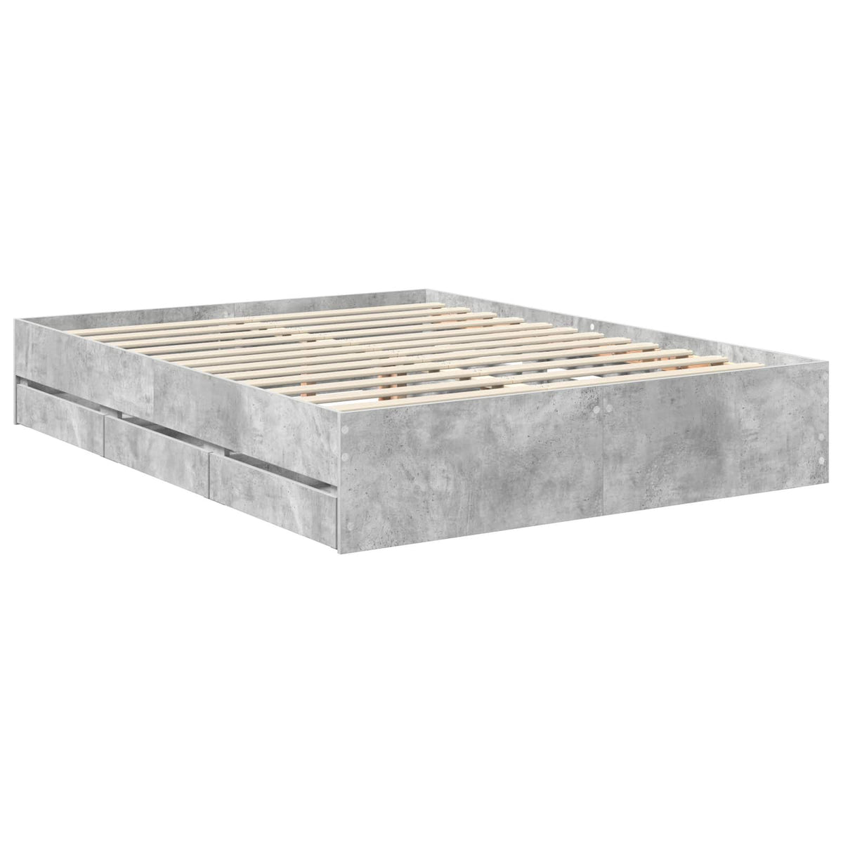 Sengestamme Med Skuff Betonggrå 150 X 200 Cm Ingeniørtre