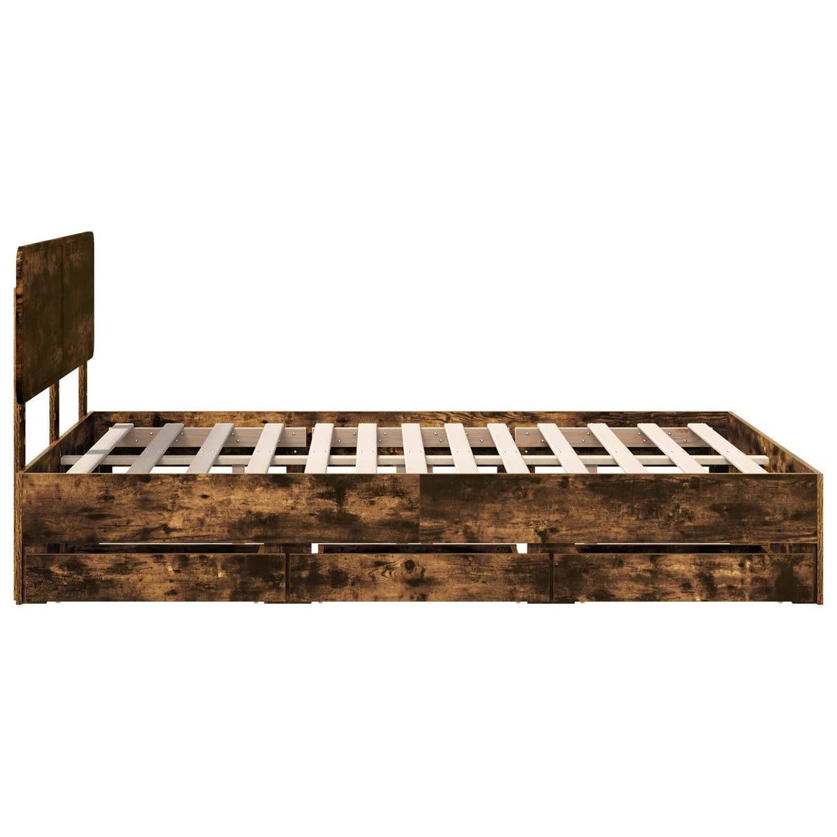 Sengestamme Med Skuff Røkt Eik 150 X 200 Cm Ingeniørtre