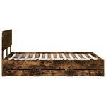 Sengestamme Med Skuff Røkt Eik 150 X 200 Cm Ingeniørtre