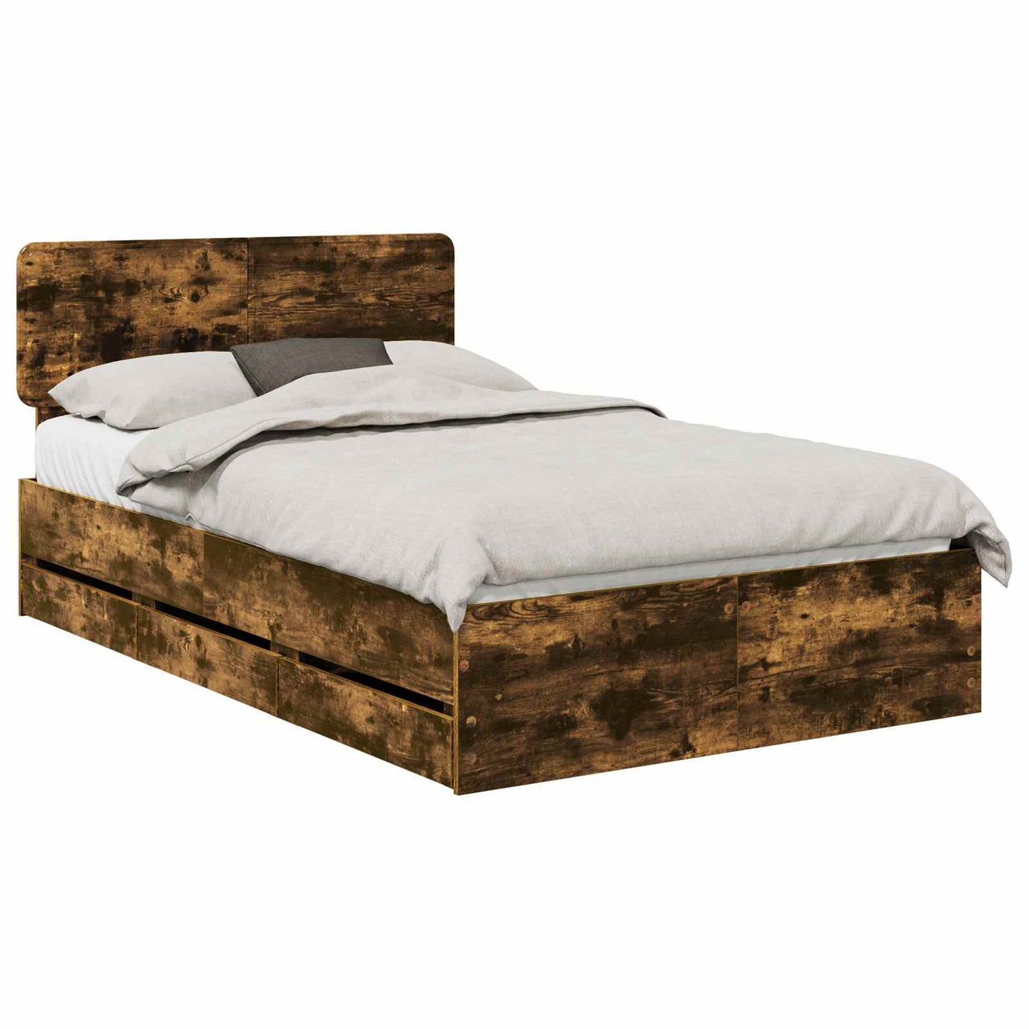 Sengestamme Med Skuff Røkt Eik 135 X 190 Cm Ingeniørtre