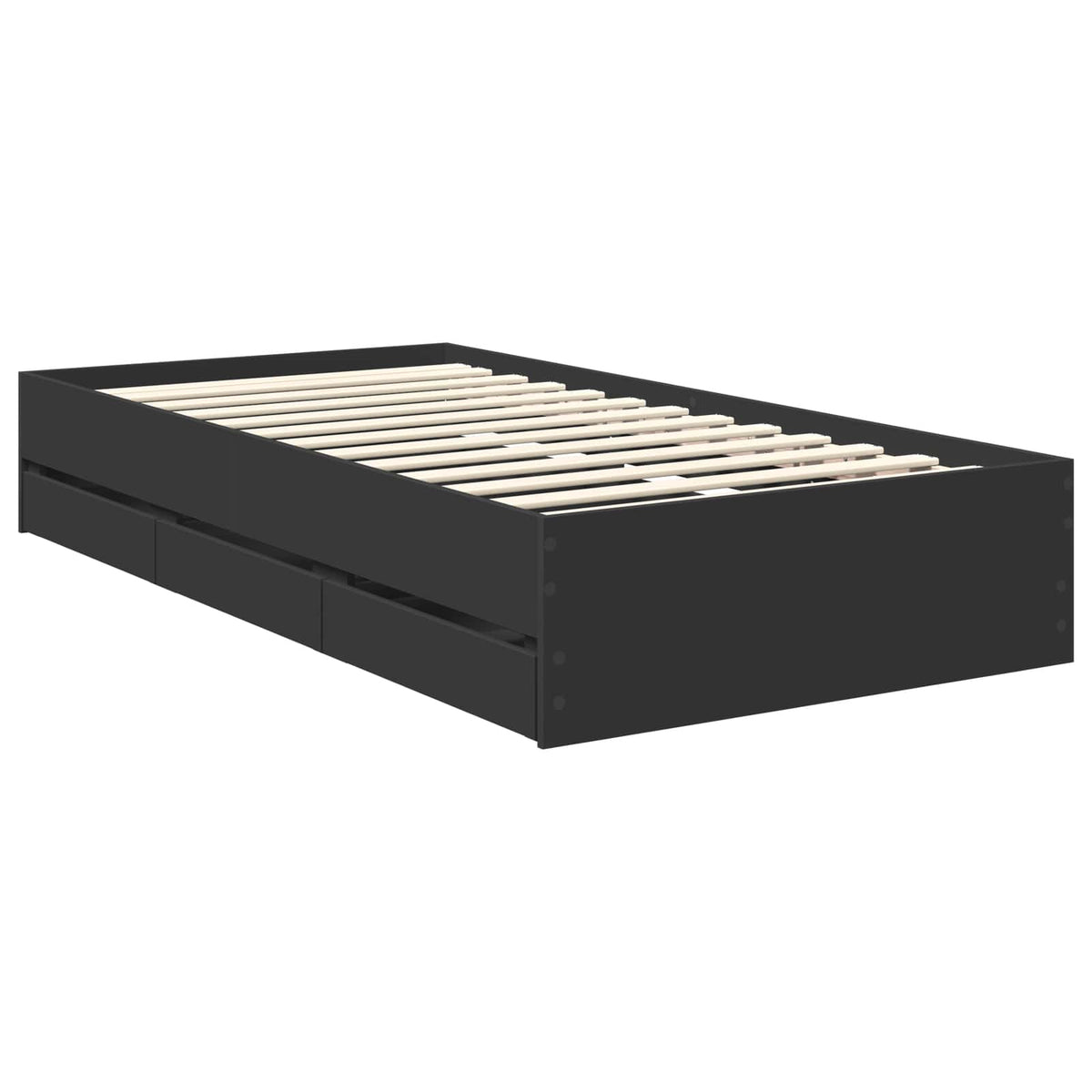 Sengestamme Med Skuff Svart 100 X 200 Cm Ingeniørtre