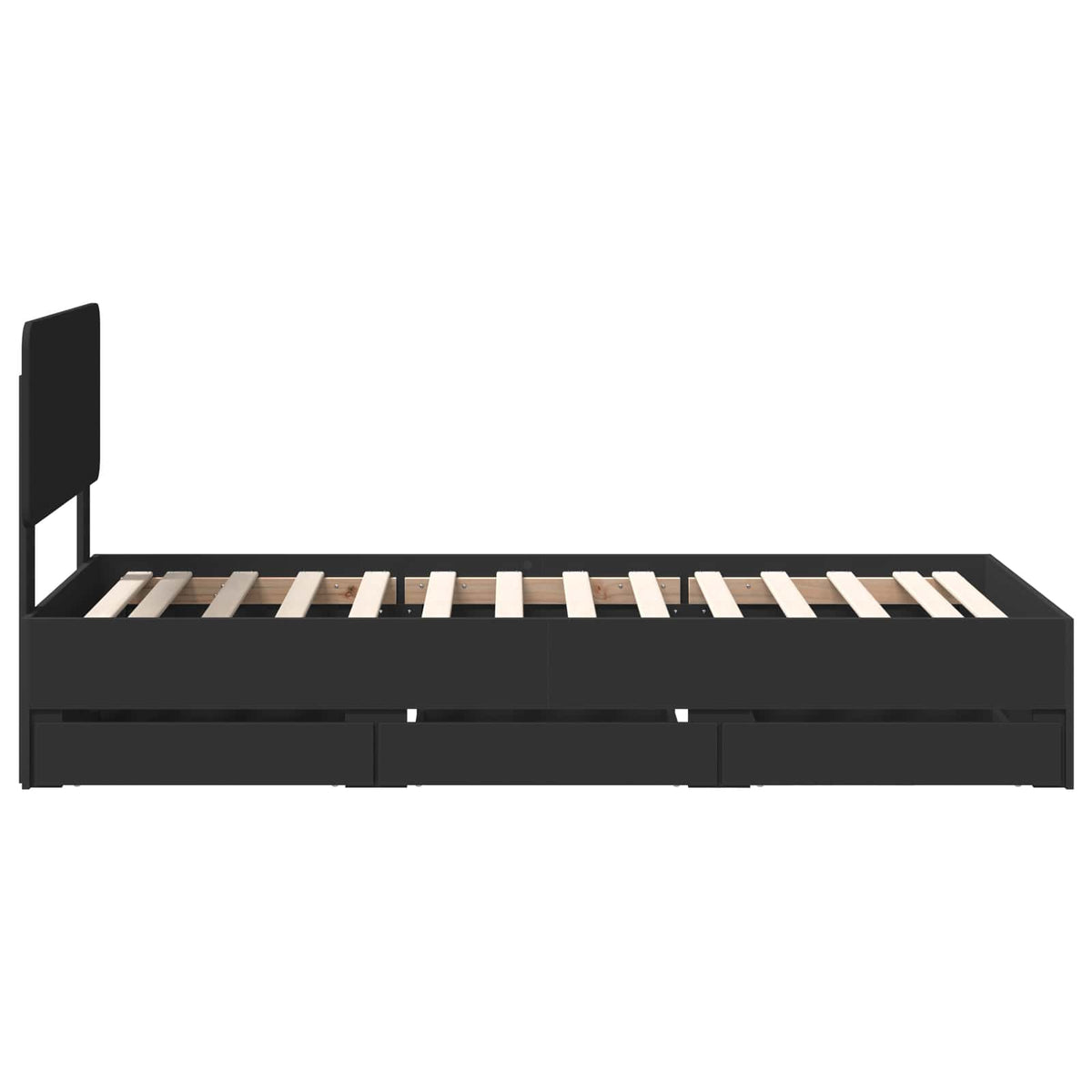 Sengestamme Med Skuff Svart 100 X 200 Cm Ingeniørtre