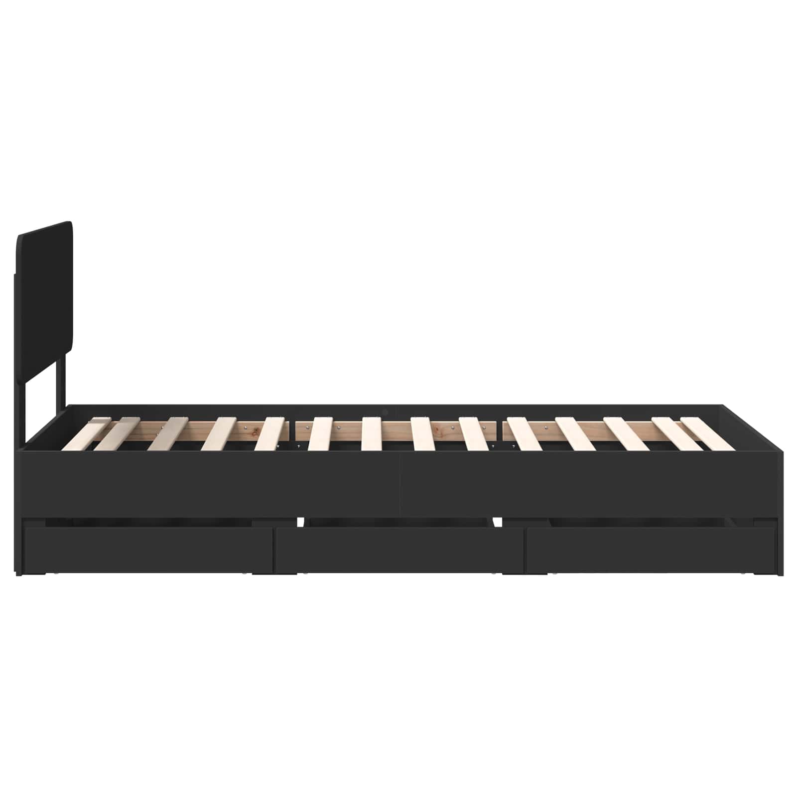 Sengestamme Med Skuff Svart 100 X 200 Cm Ingeniørtre