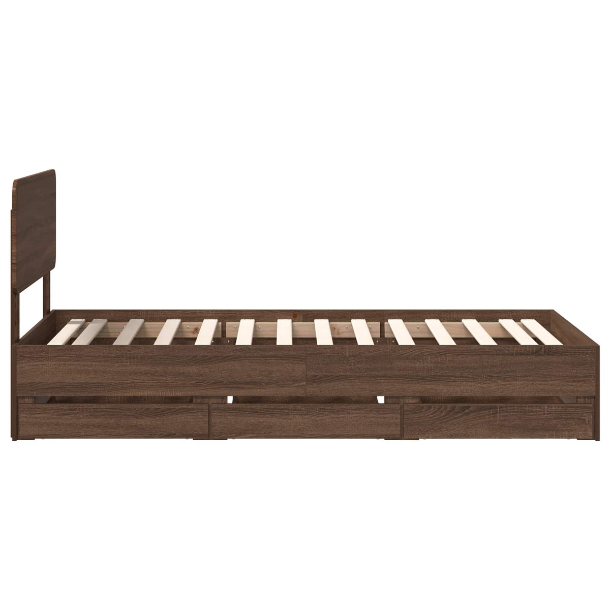 Sengestamme Med Skuff Brun Eik 100 X 200 Cm Ingeniørtre