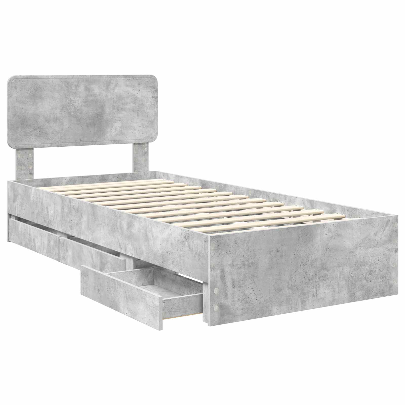Sengestamme Med Skuff Betonggrå 75 X 190 Cm Ingeniørtre