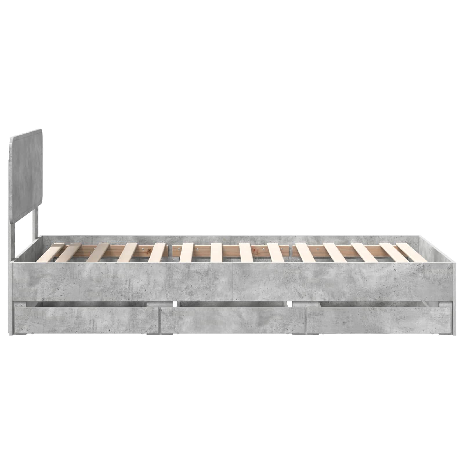 Sengestamme Med Skuff Betonggrå 75 X 190 Cm Ingeniørtre