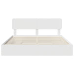 Seng Med Oppbevaring Med Skuff Hvit 180 X 200 Cm Konstruert Tre