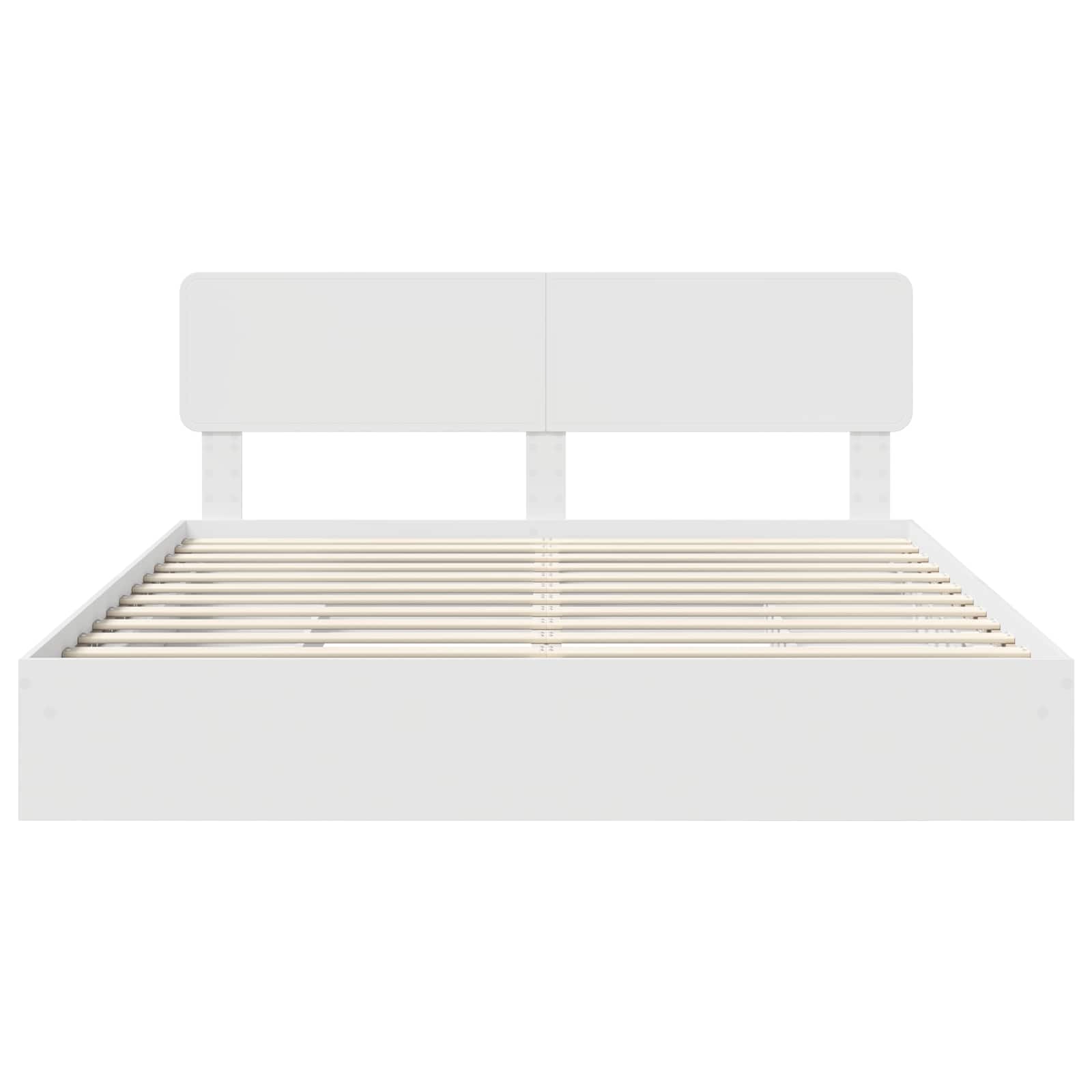 Seng Med Oppbevaring Med Skuff Hvit 180 X 200 Cm Konstruert Tre