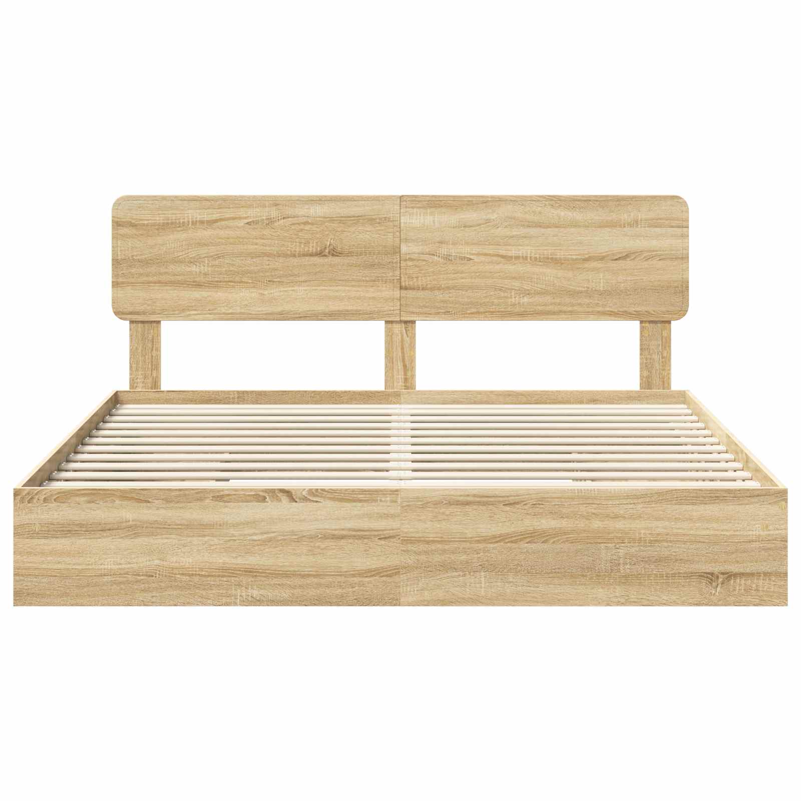 Seng Med Oppbevaring Sonoma Eik 180 X 200 Cm Konstruert Tre