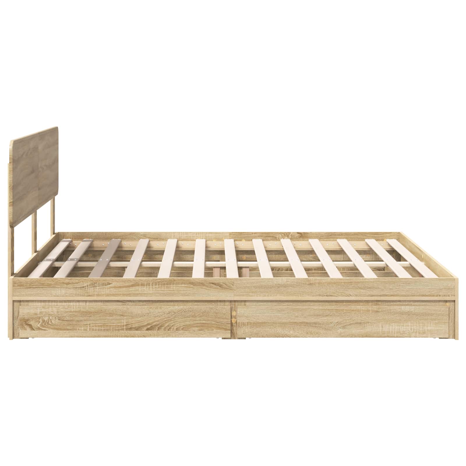 Seng Med Oppbevaring Sonoma Eik 180 X 200 Cm Konstruert Tre