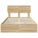 Seng Med Oppbevaring Sonoma Eik 120 X 200 Cm Konstruert Tre