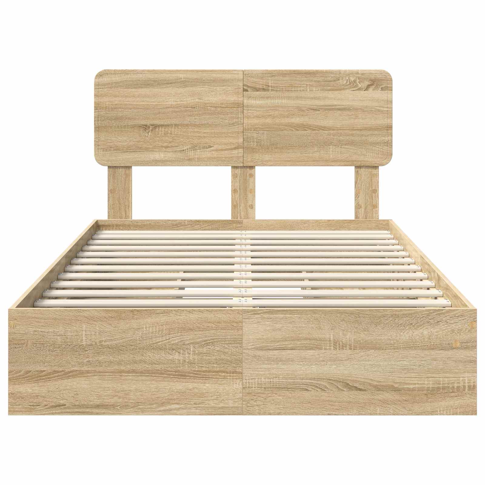 Seng Med Oppbevaring Sonoma Eik 120 X 200 Cm Konstruert Tre