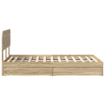 Seng Med Oppbevaring Sonoma Eik 120 X 200 Cm Konstruert Tre