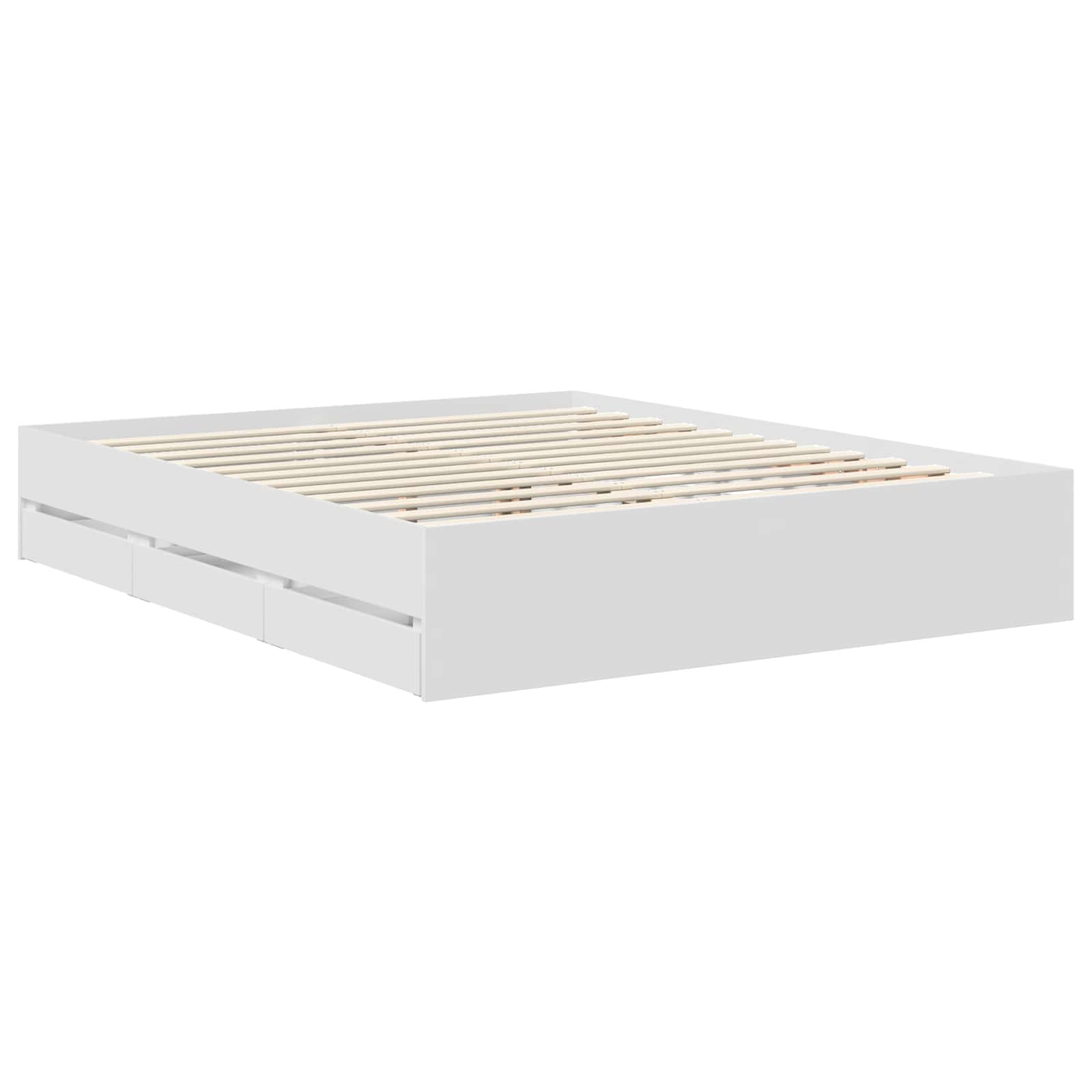 Sengestamme Med Skuff Med Lagring Hvit 160 X 200 Cm Ingeniørtre