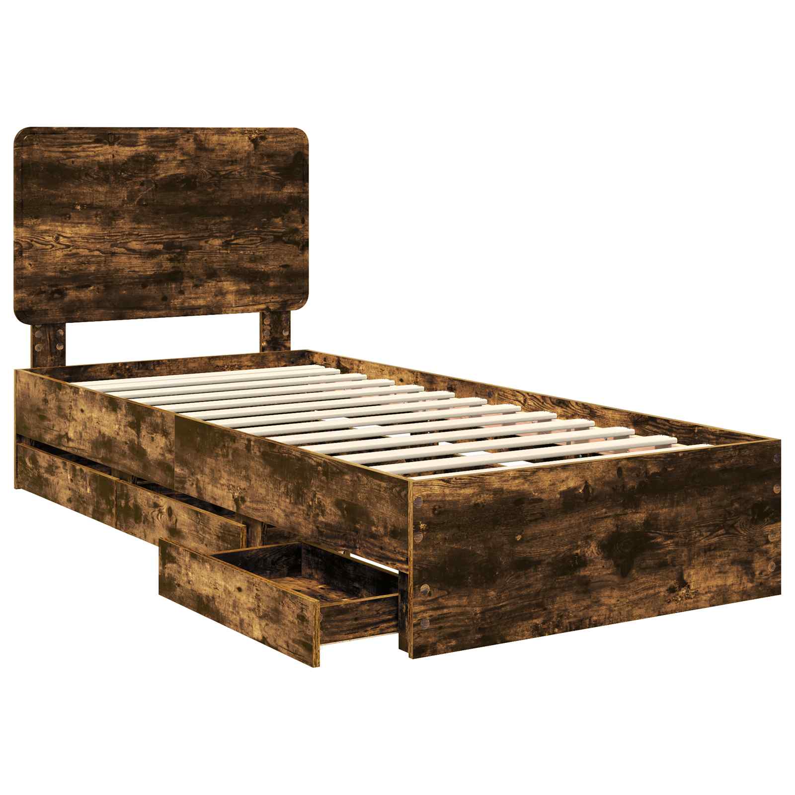 Sengestamme Med Skuff Røkt Eik 90 X 200 Cm Ingeniørtre