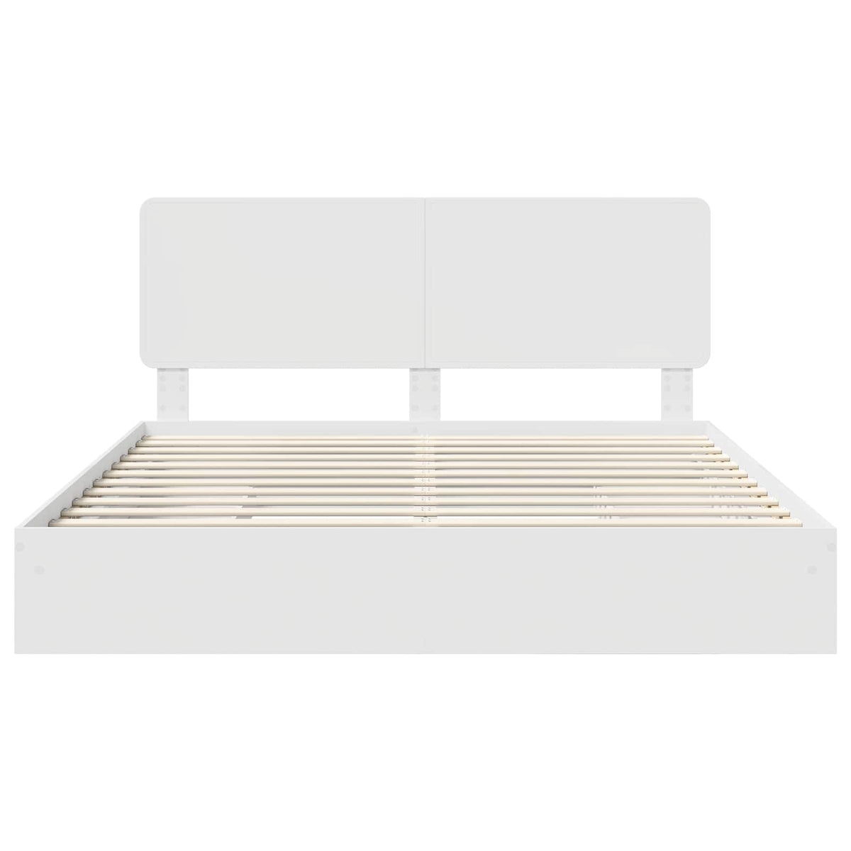 Seng Med Oppbevaring Med Skuff Hvit 180 X 200 Cm Konstruert Tre