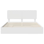Seng Med Oppbevaring Med Skuff Hvit 180 X 200 Cm Konstruert Tre