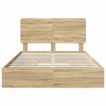 Seng Med Oppbevaring Sonoma Eik 140 X 200 Cm Konstruert Tre