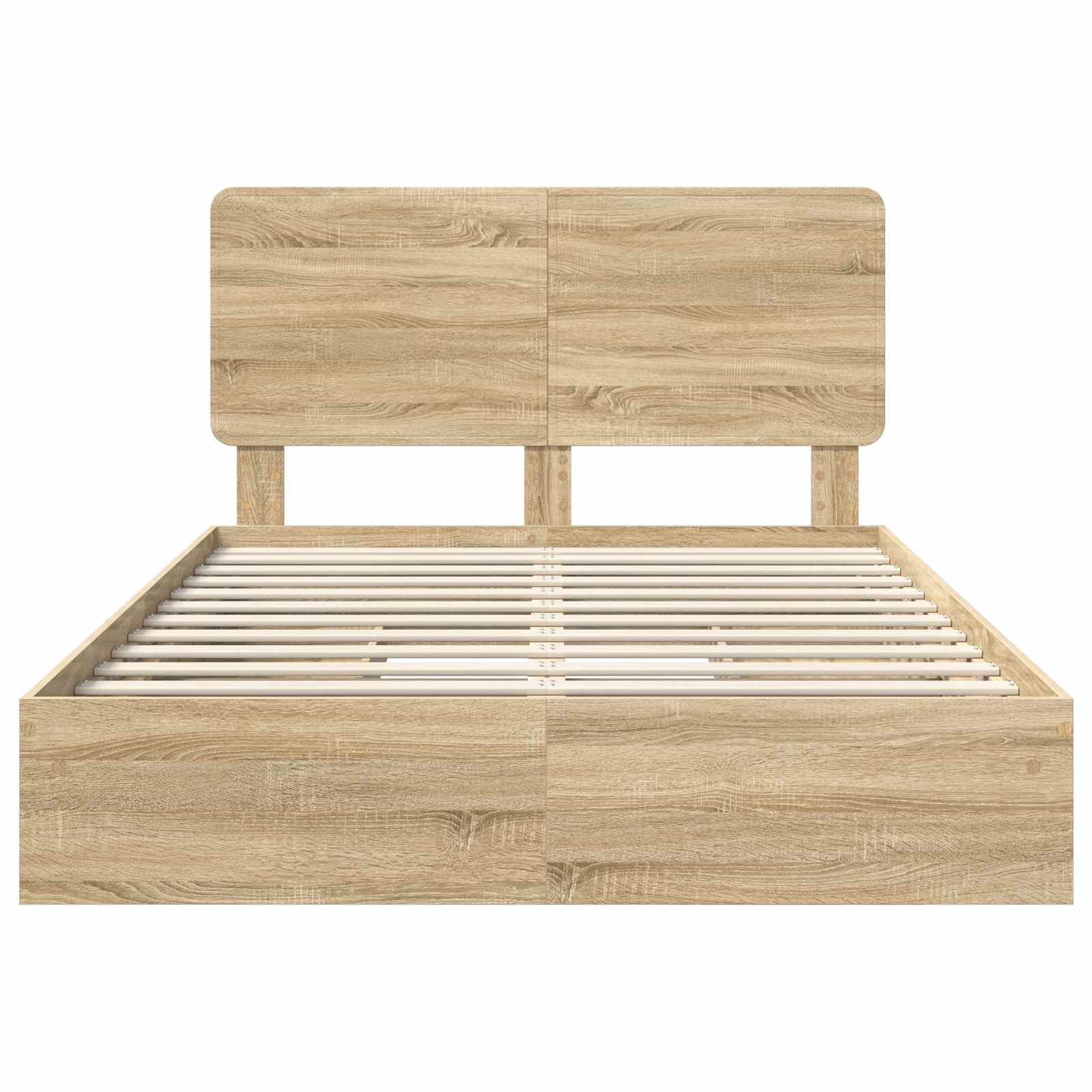 Seng Med Oppbevaring Sonoma Eik 140 X 200 Cm Konstruert Tre