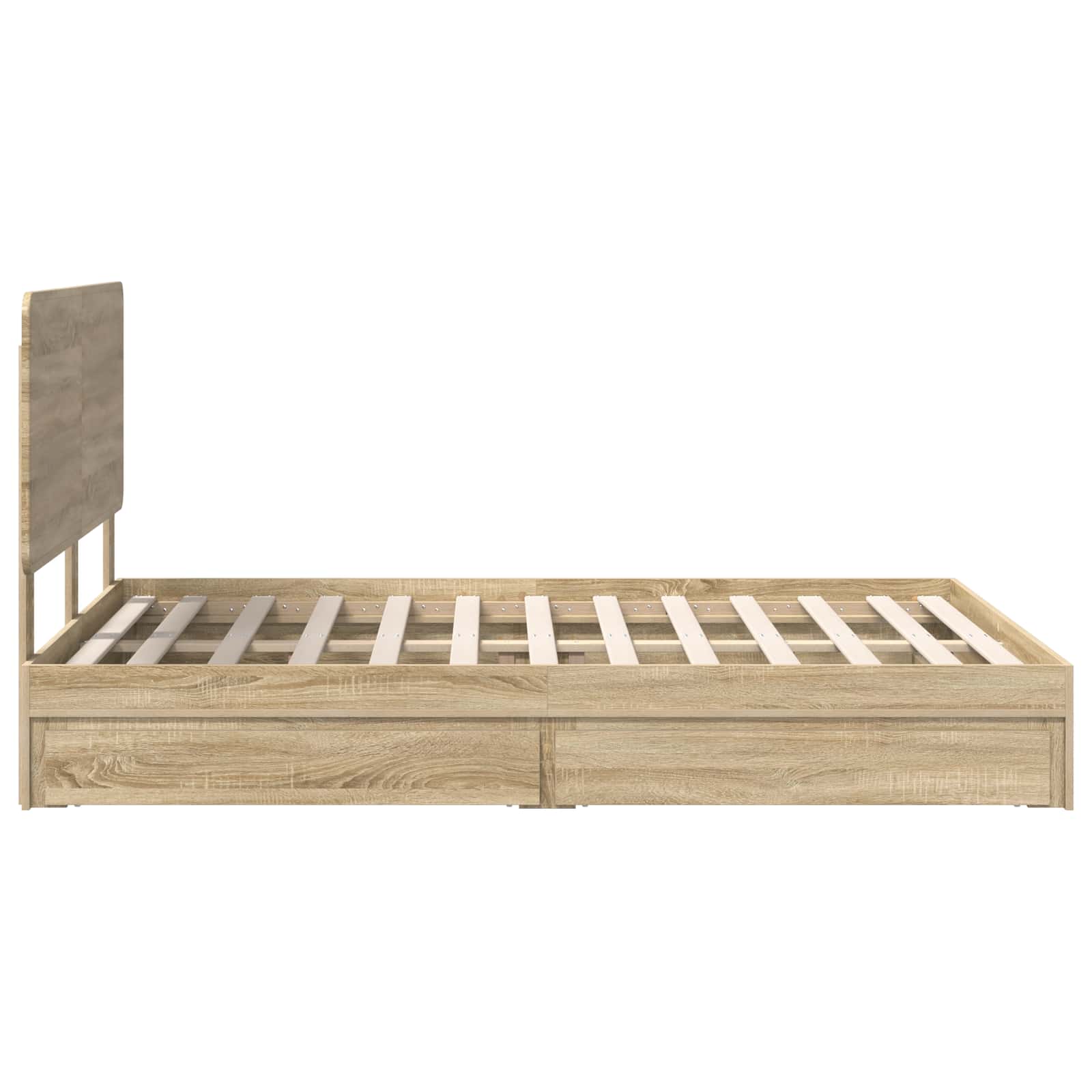 Seng Med Oppbevaring Sonoma Eik 140 X 200 Cm Konstruert Tre