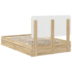 Seng Med Oppbevaring Sonoma Eik 120 X 200 Cm Konstruert Tre