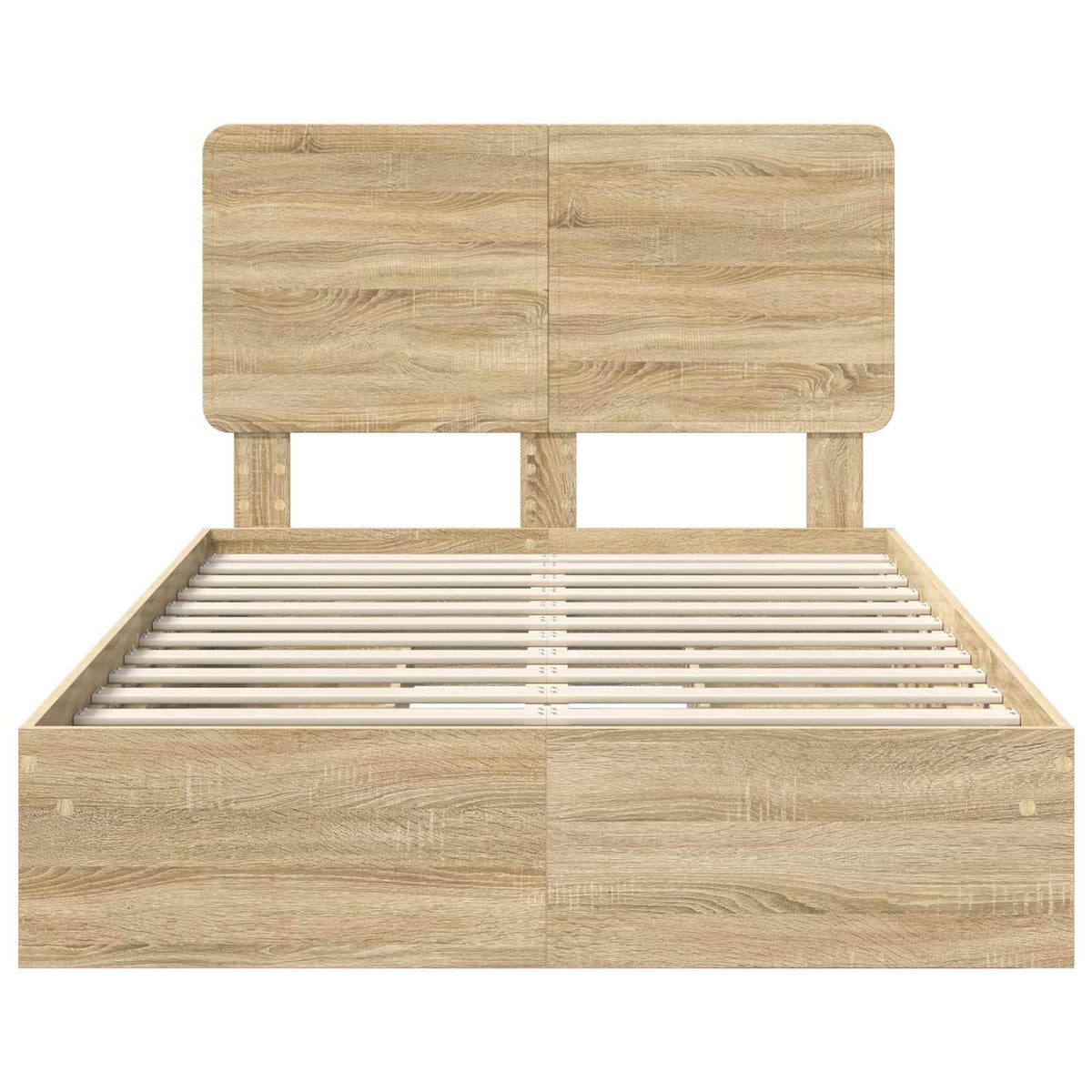 Seng Med Oppbevaring Sonoma Eik 120 X 200 Cm Konstruert Tre