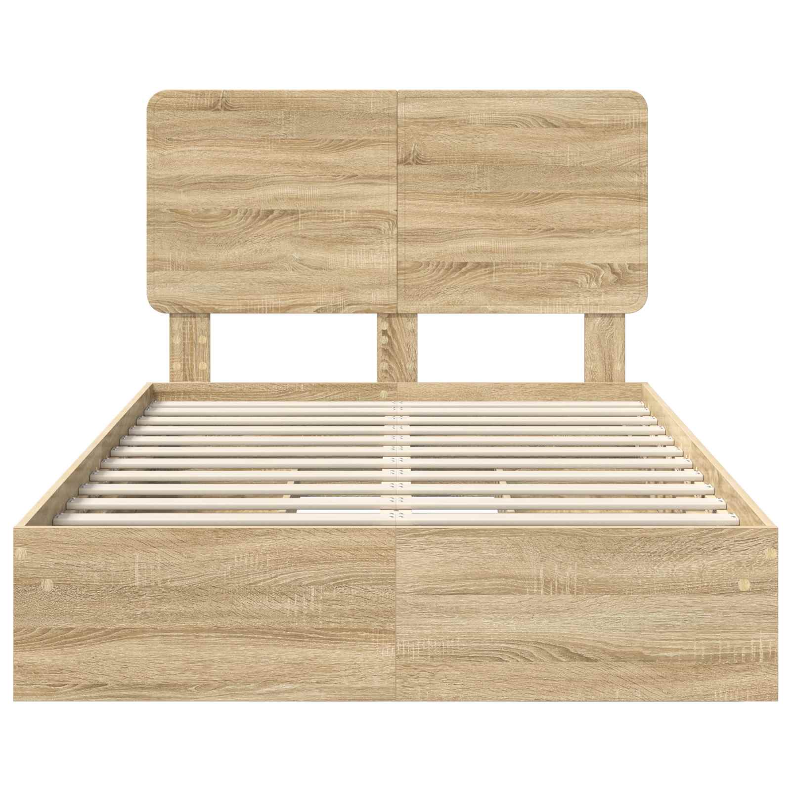 Seng Med Oppbevaring Sonoma Eik 120 X 200 Cm Konstruert Tre