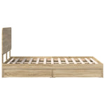 Seng Med Oppbevaring Sonoma Eik 120 X 200 Cm Konstruert Tre