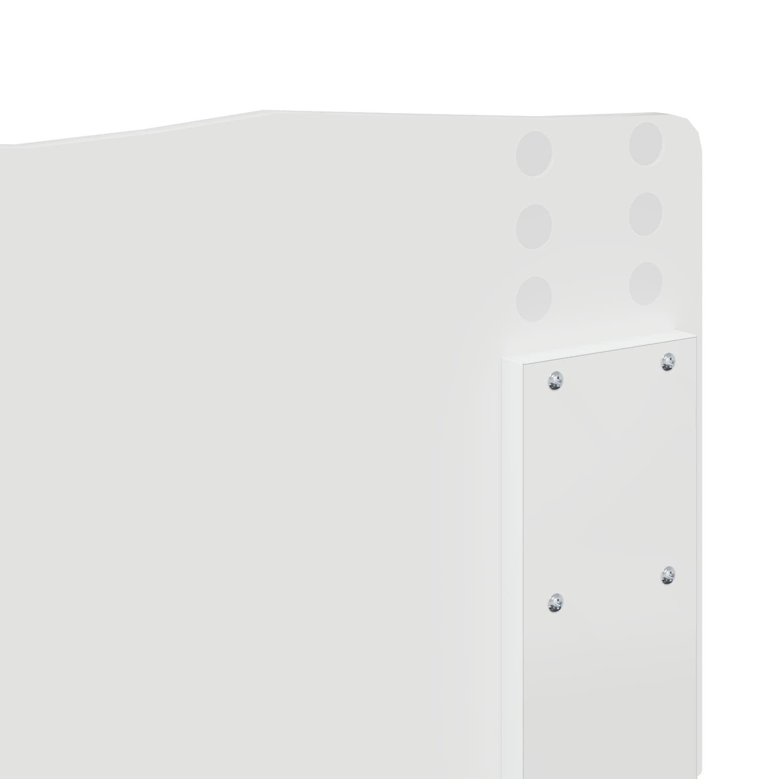 Seng Med Oppbevaring Med Skuff Hvit 200 X 200 Cm Konstruert Tre