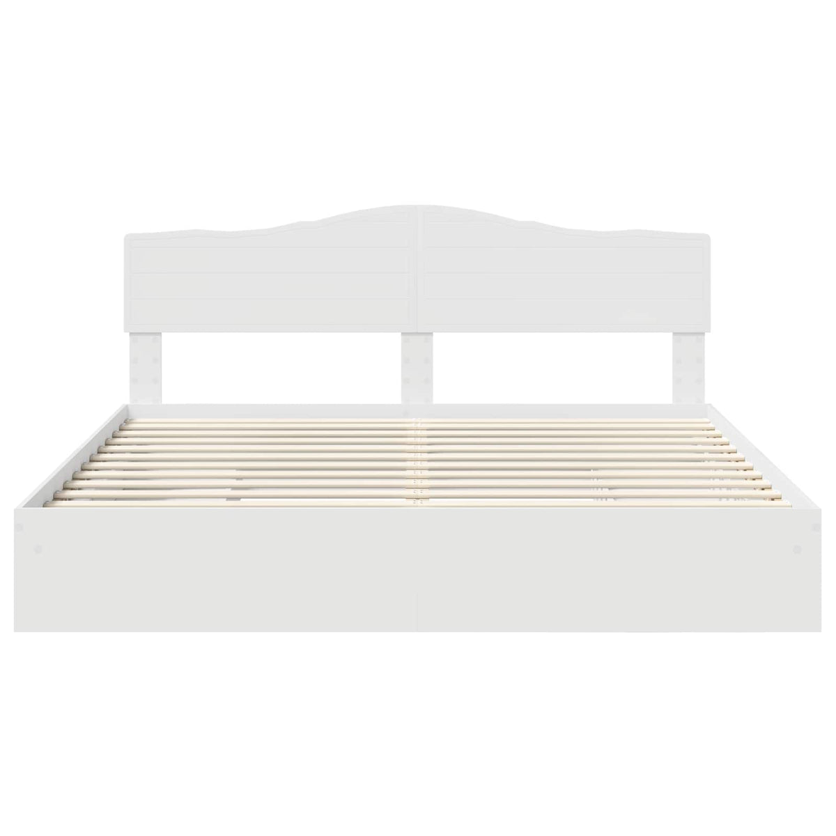Seng Med Oppbevaring Med Skuff Hvit 180 X 200 Cm Konstruert Tre