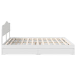 Seng Med Oppbevaring Med Skuff Hvit 180 X 200 Cm Konstruert Tre