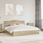 Seng Med Oppbevaring Sonoma Eik 180 X 200 Cm Konstruert Tre