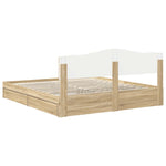 Seng Med Oppbevaring Sonoma Eik 180 X 200 Cm Konstruert Tre