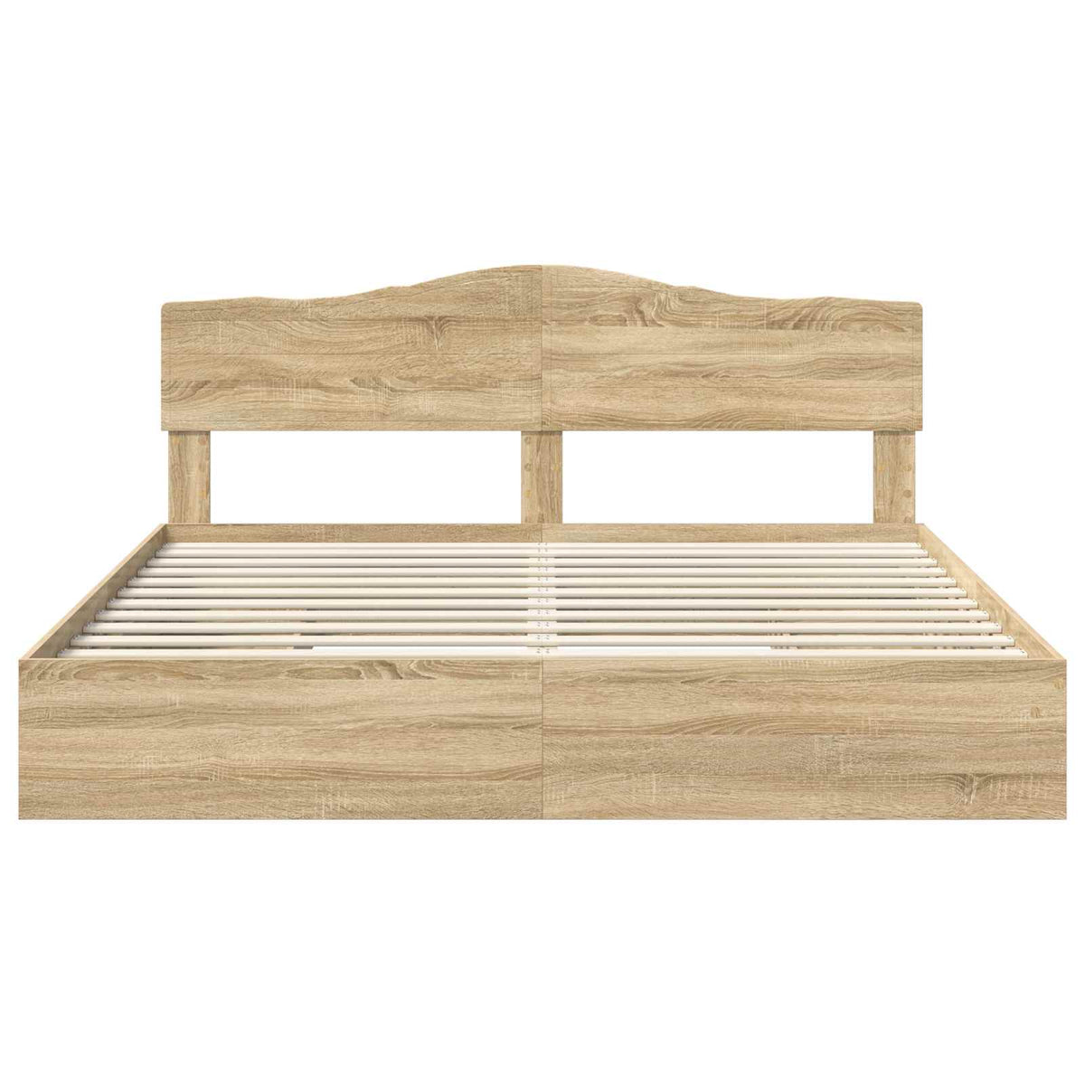 Seng Med Oppbevaring Sonoma Eik 180 X 200 Cm Konstruert Tre