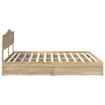 Seng Med Oppbevaring Sonoma Eik 180 X 200 Cm Konstruert Tre
