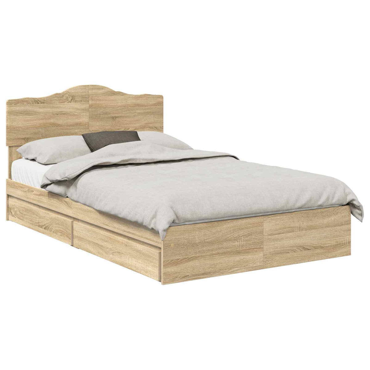 Seng Med Oppbevaring Sonoma Eik 120 X 200 Cm Konstruert Tre