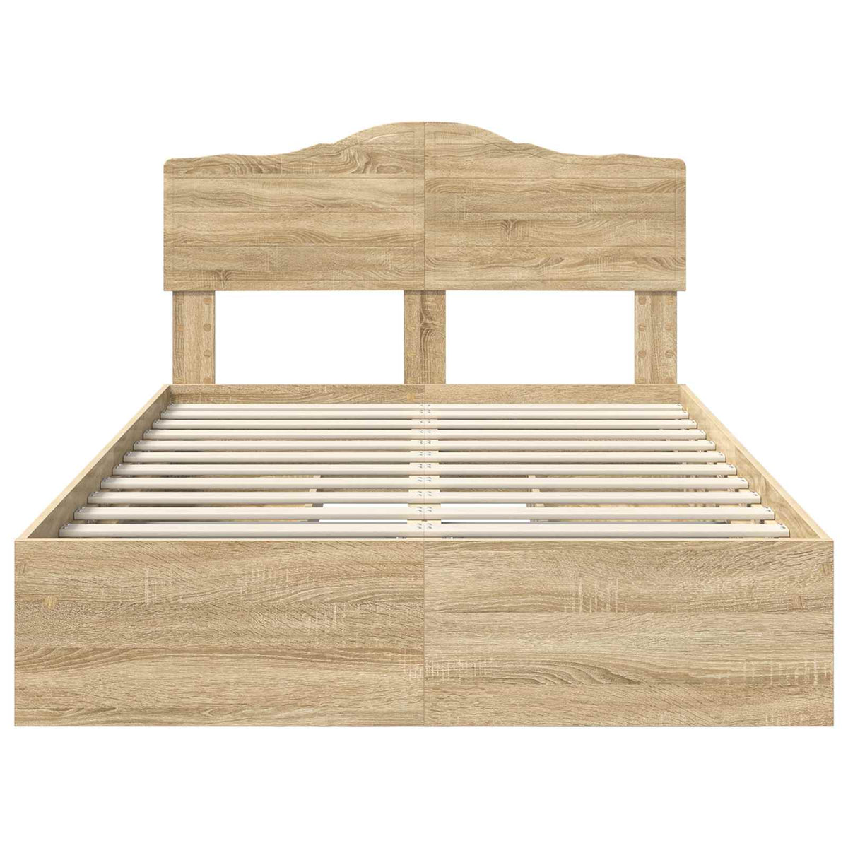 Seng Med Oppbevaring Sonoma Eik 120 X 200 Cm Konstruert Tre