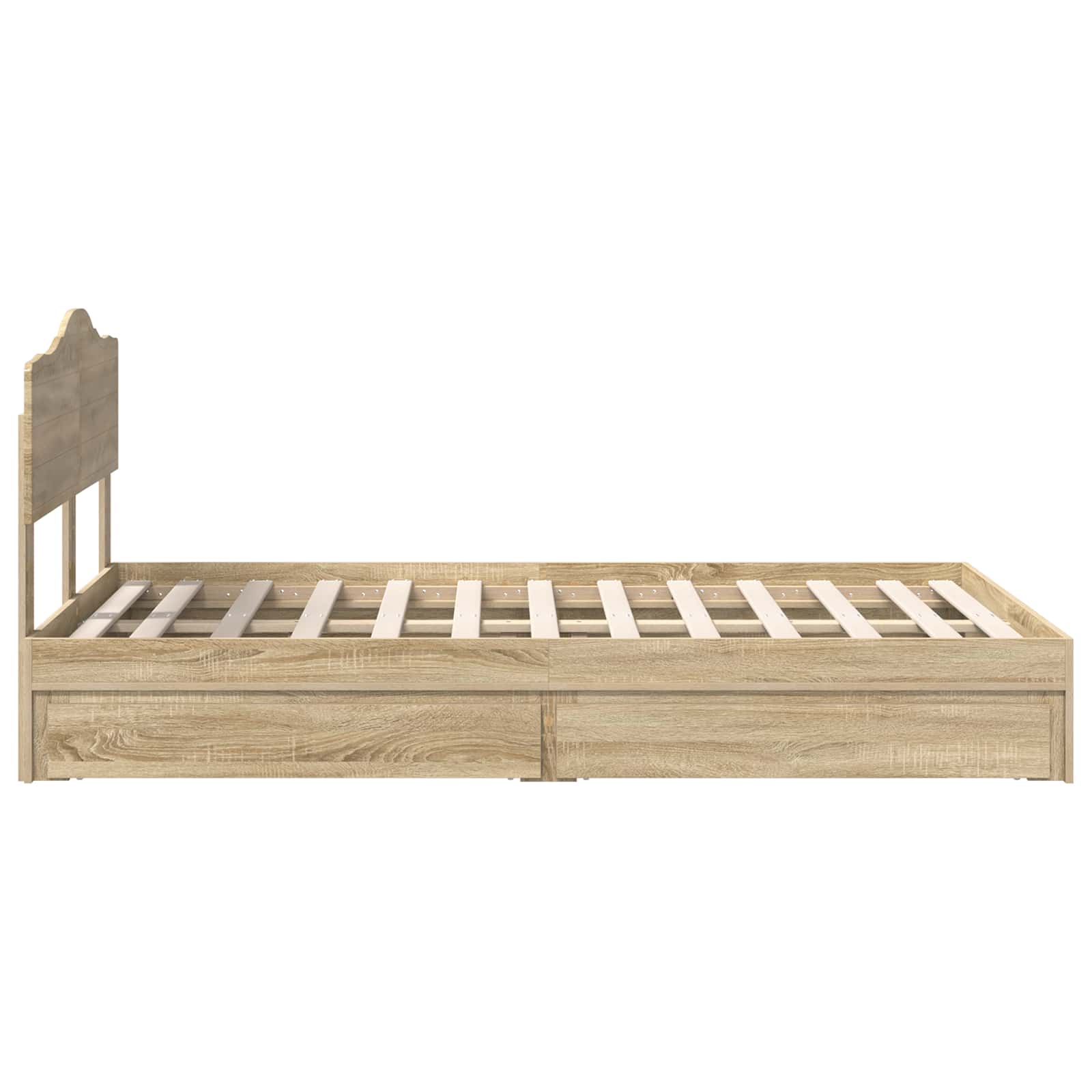Seng Med Oppbevaring Sonoma Eik 120 X 200 Cm Konstruert Tre