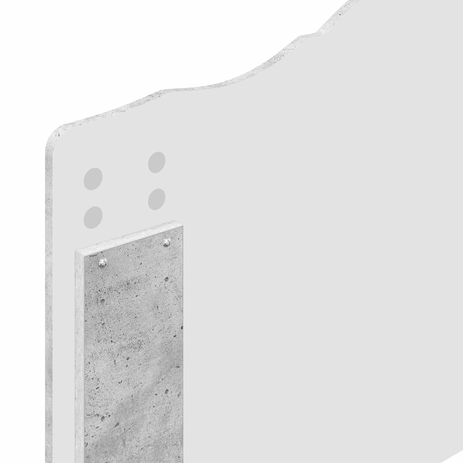 Sengestamme Med Skuff Betonggrå 75 X 190 Cm Ingeniørtre