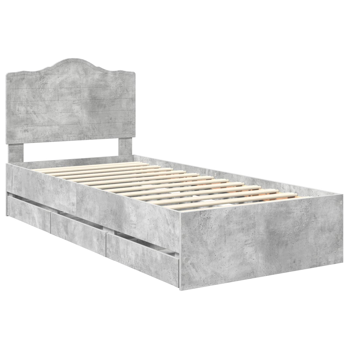 Sengestamme Med Skuff Betonggrå 75 X 190 Cm Ingeniørtre