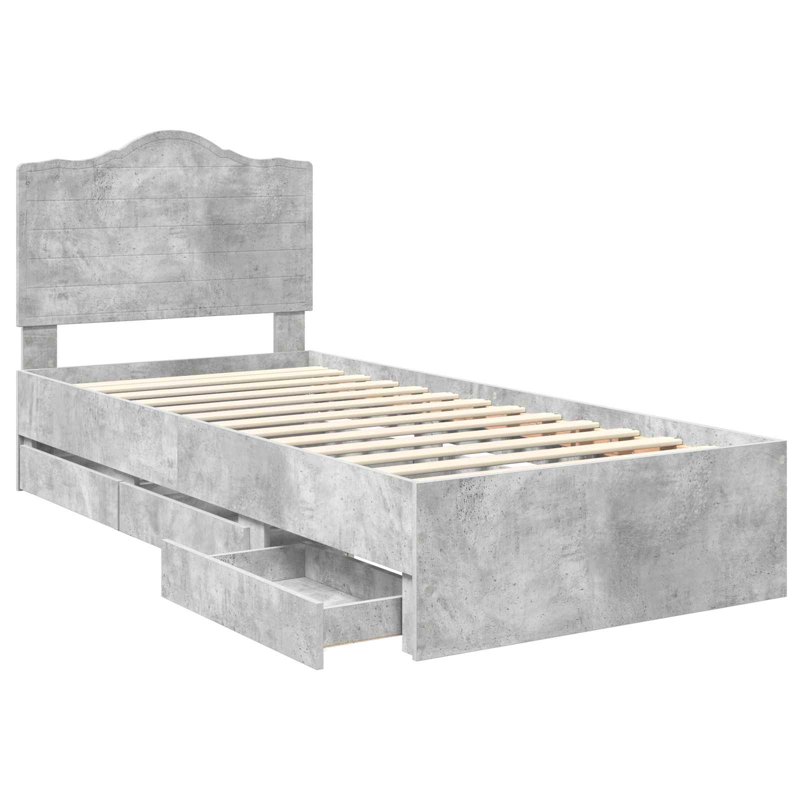 Sengestamme Med Skuff Betonggrå 75 X 190 Cm Ingeniørtre
