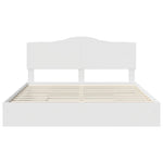 Seng Med Oppbevaring Med Skuff Hvit 180 X 200 Cm Konstruert Tre