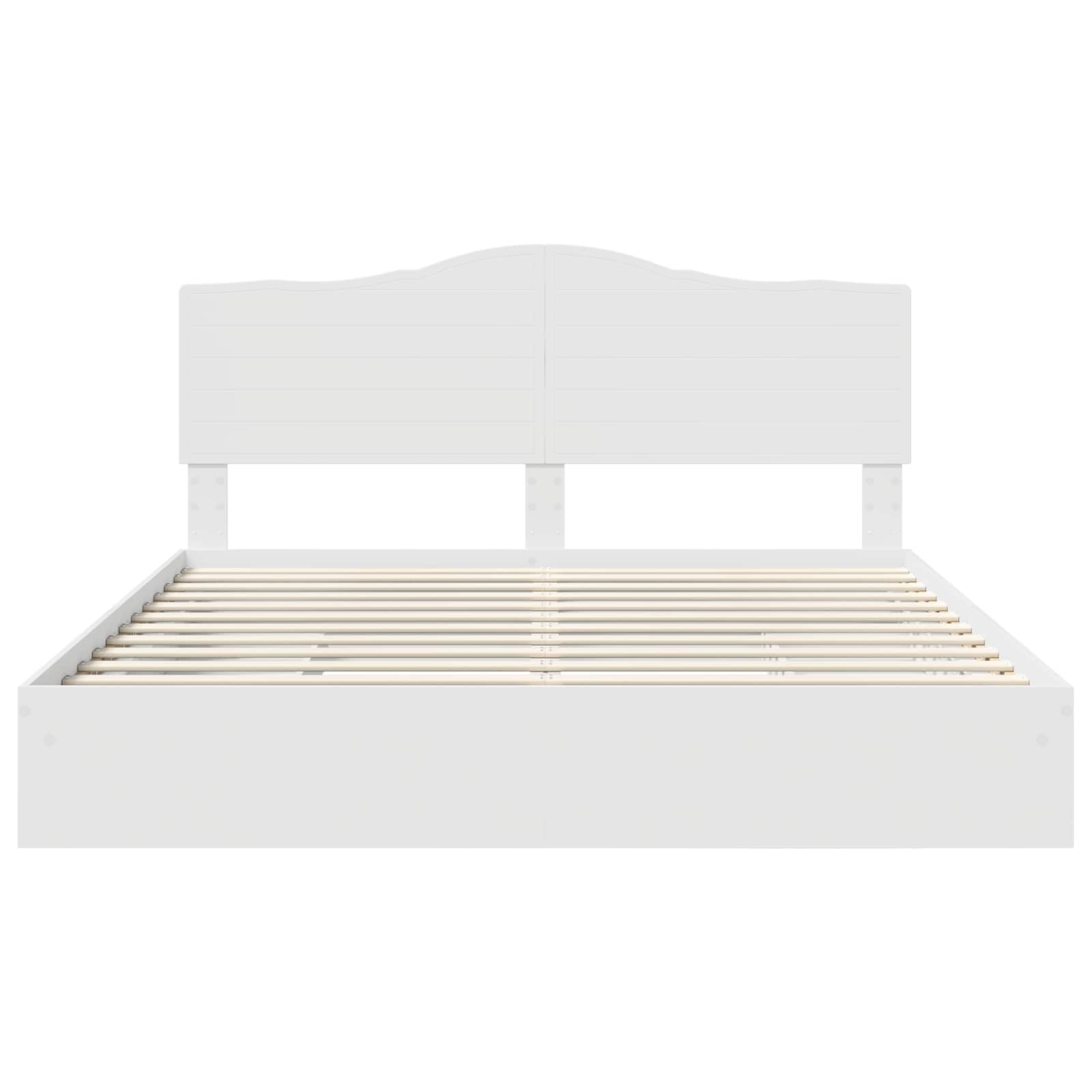Seng Med Oppbevaring Med Skuff Hvit 180 X 200 Cm Konstruert Tre