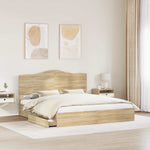 Seng Med Oppbevaring Sonoma Eik 180 X 200 Cm Konstruert Tre