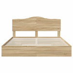 Seng Med Oppbevaring Sonoma Eik 180 X 200 Cm Konstruert Tre