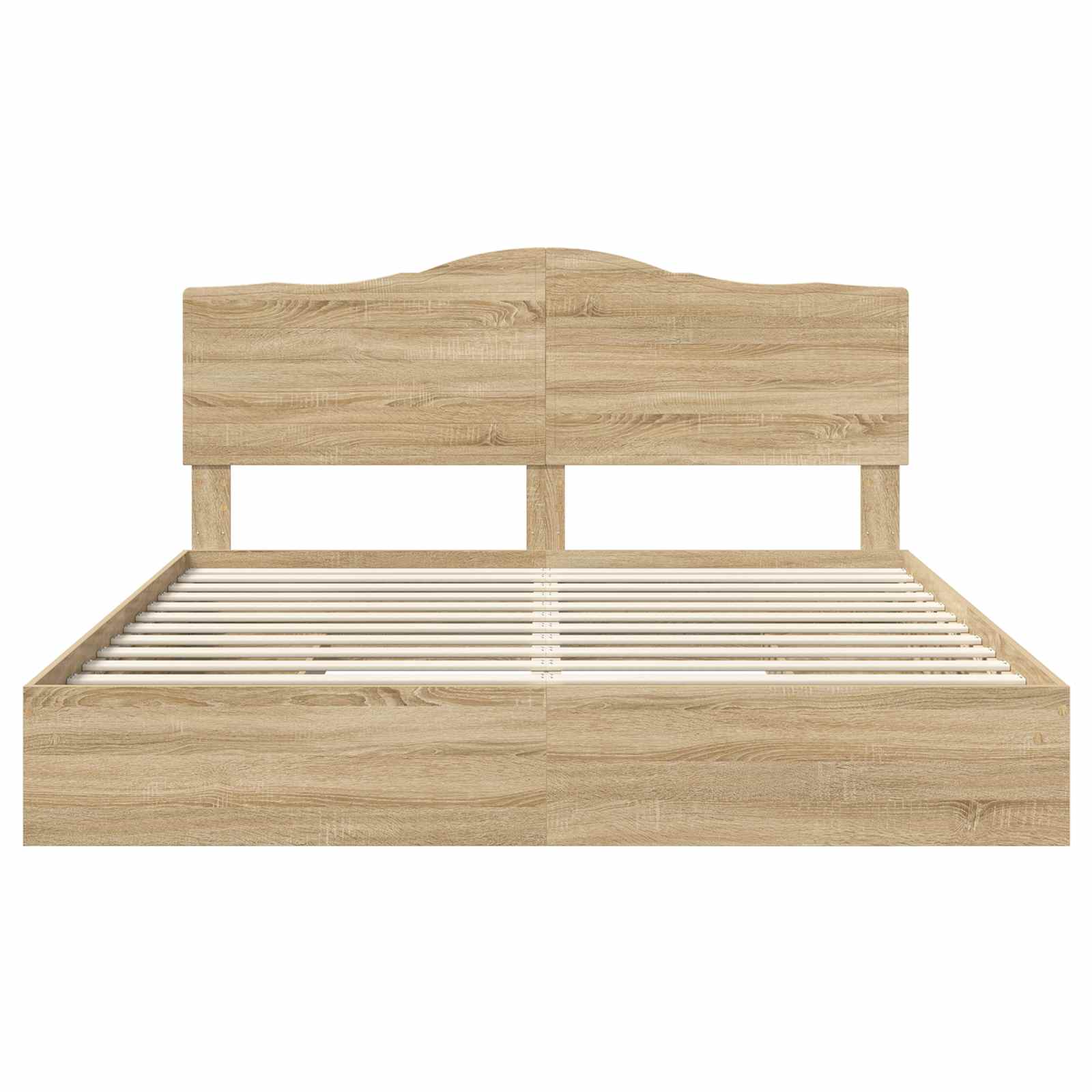 Seng Med Oppbevaring Sonoma Eik 180 X 200 Cm Konstruert Tre