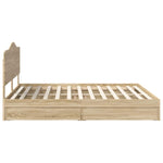 Seng Med Oppbevaring Sonoma Eik 180 X 200 Cm Konstruert Tre